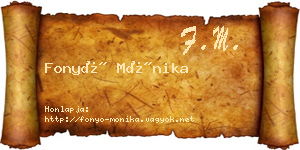 Fonyó Mónika névjegykártya