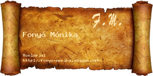 Fonyó Mónika névjegykártya